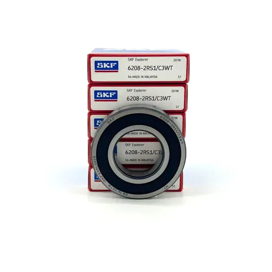 Double Rubber Seal SKF 6208-2RS1 C3 Deep Groove Ball Bearing 40x80x18mm for Industrial Machinery